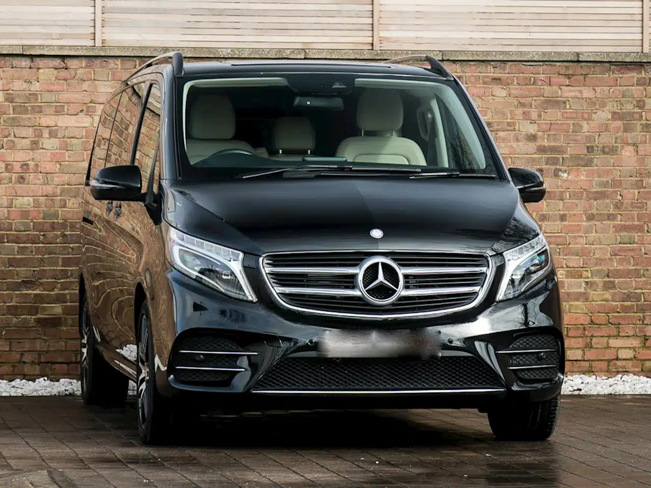 "Black Mercedes transfer van used for private Parga transfers"